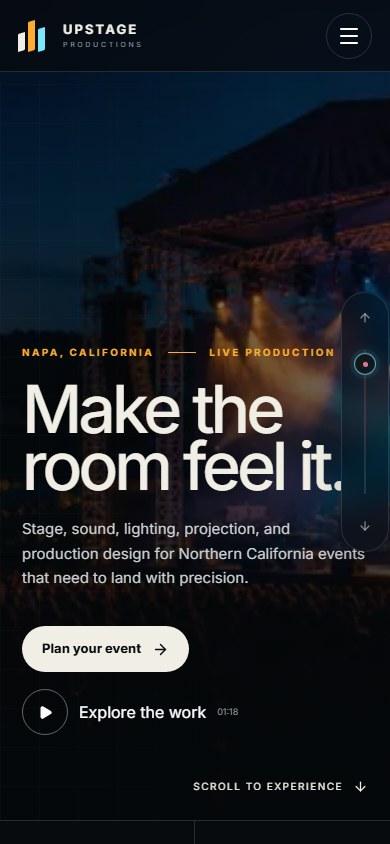 Upstage Productions mobile website