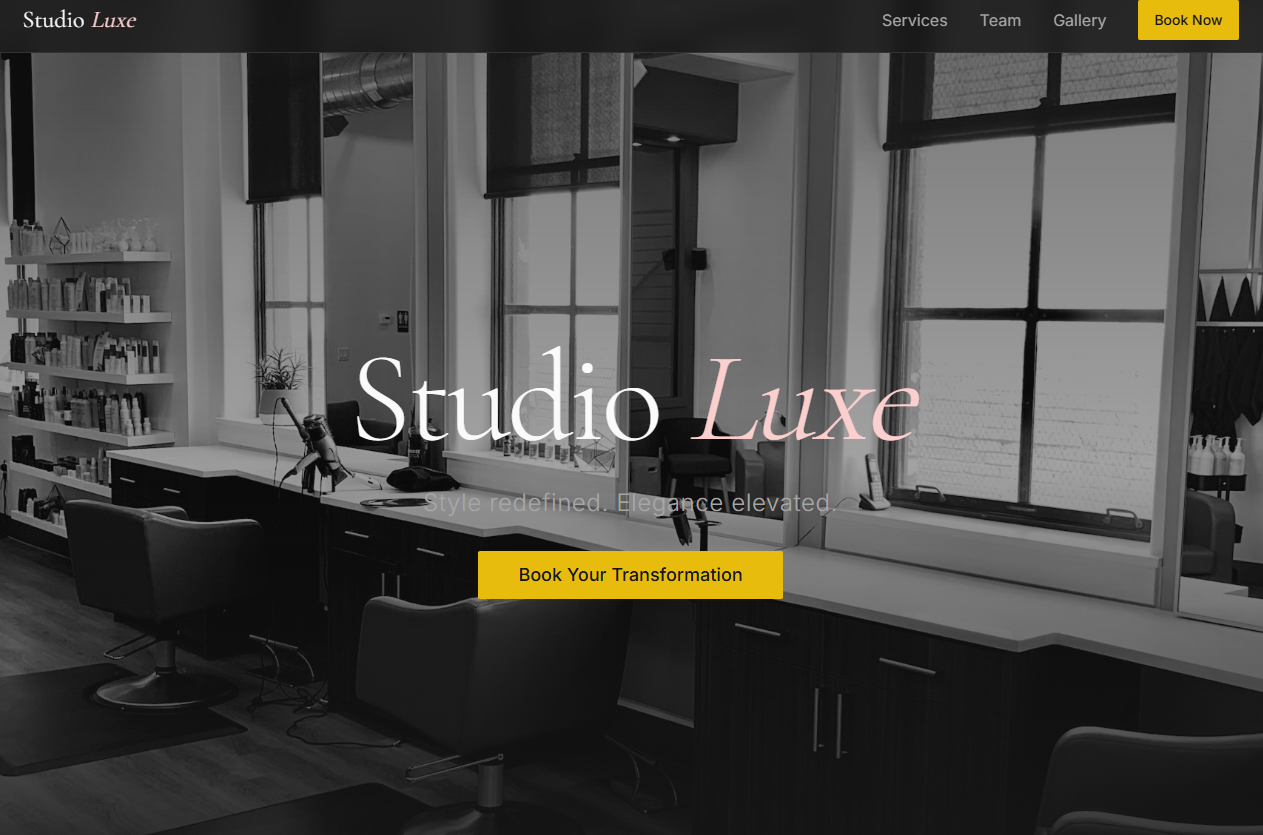 Studio Luxe Atelier website screenshot
