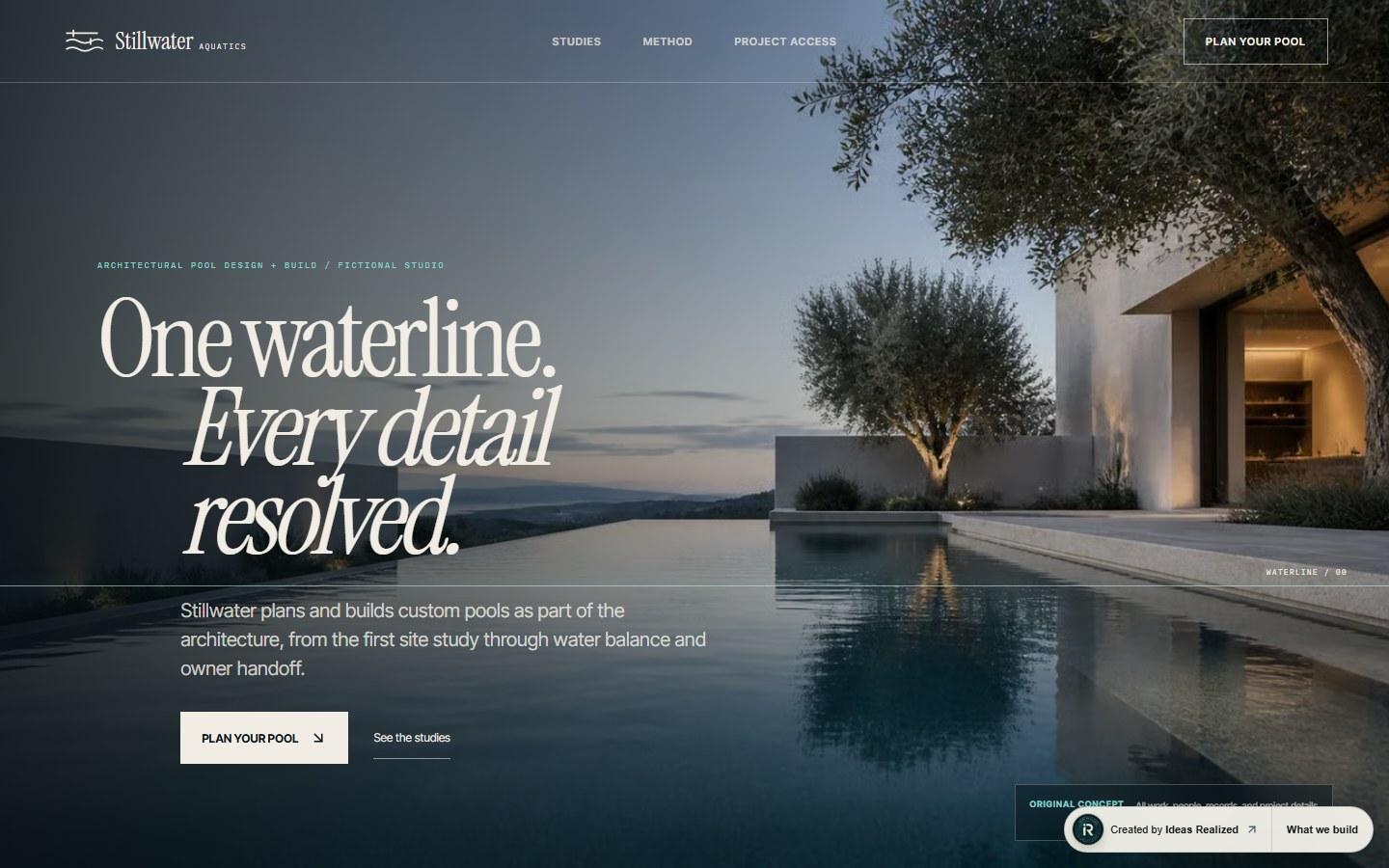 Stillwater Aquatics homepage shown in a desktop browser