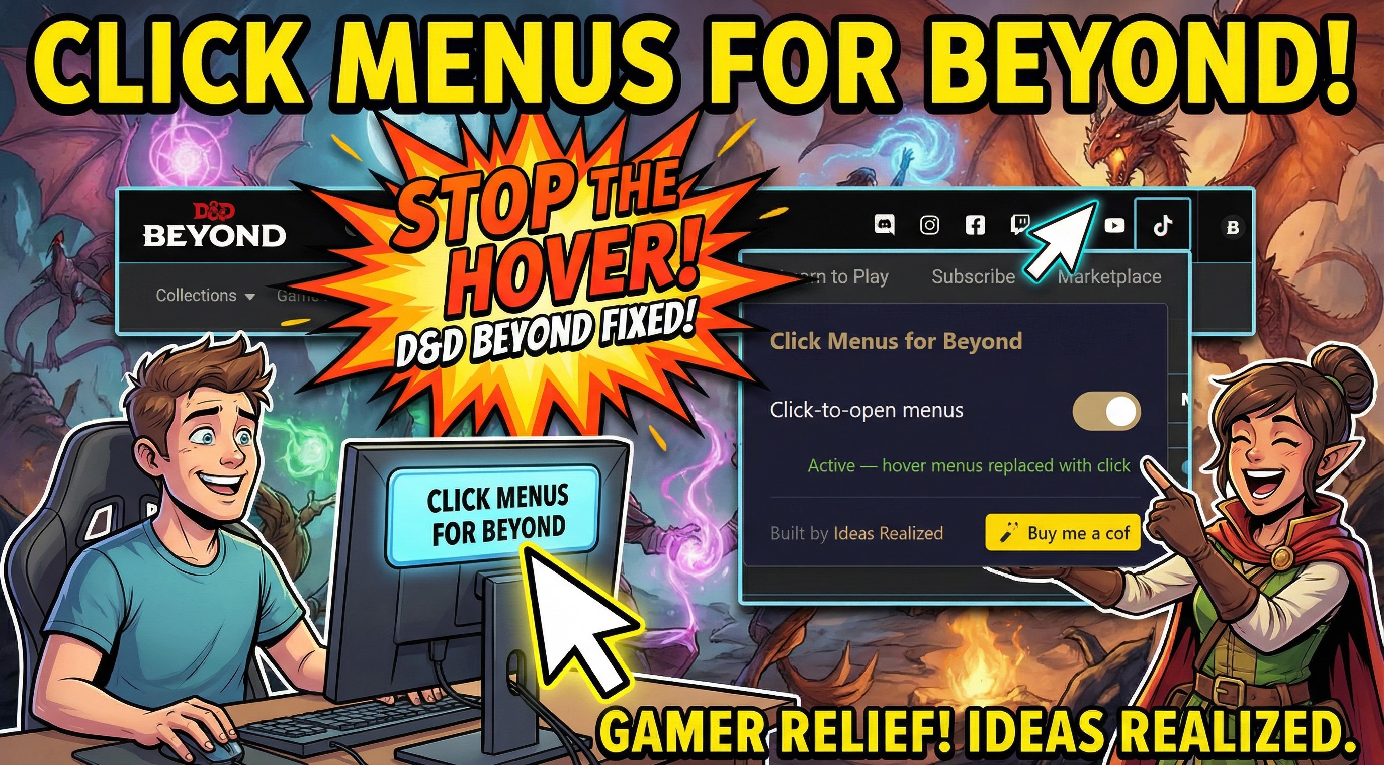 Click Menus for Beyond preview banner