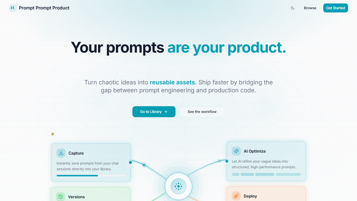 Prompt Prompt Product website screenshot